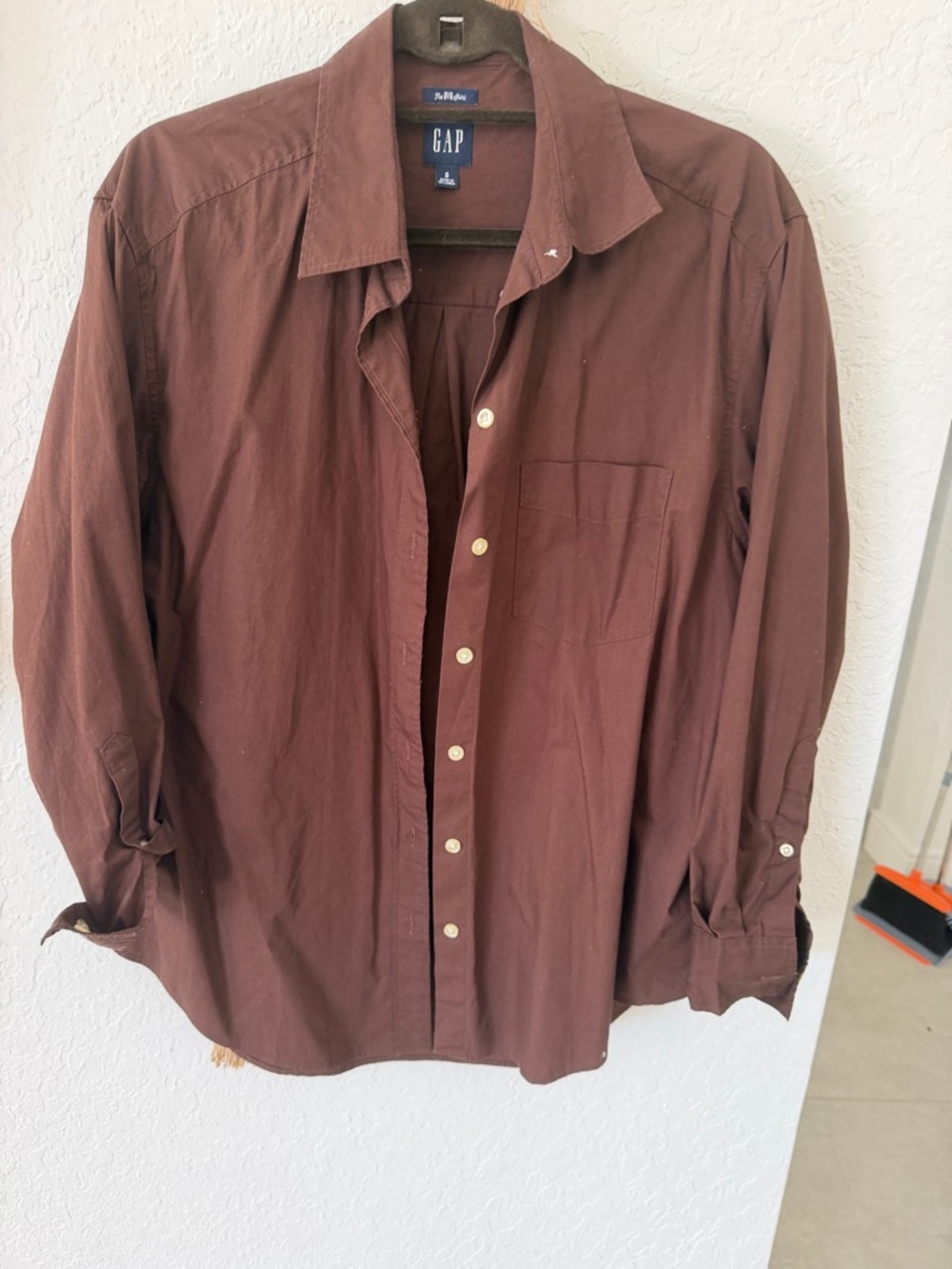 GAP Brown Long-Sleeve Button-Up Shirt